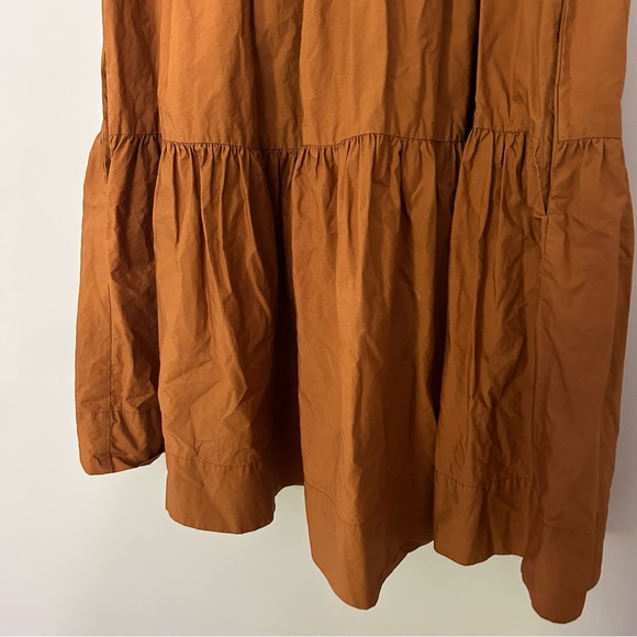 Sea New York Phoebe Ruffled Sleeve Poplin Mini Dress in Rust - Picture 8 of 8